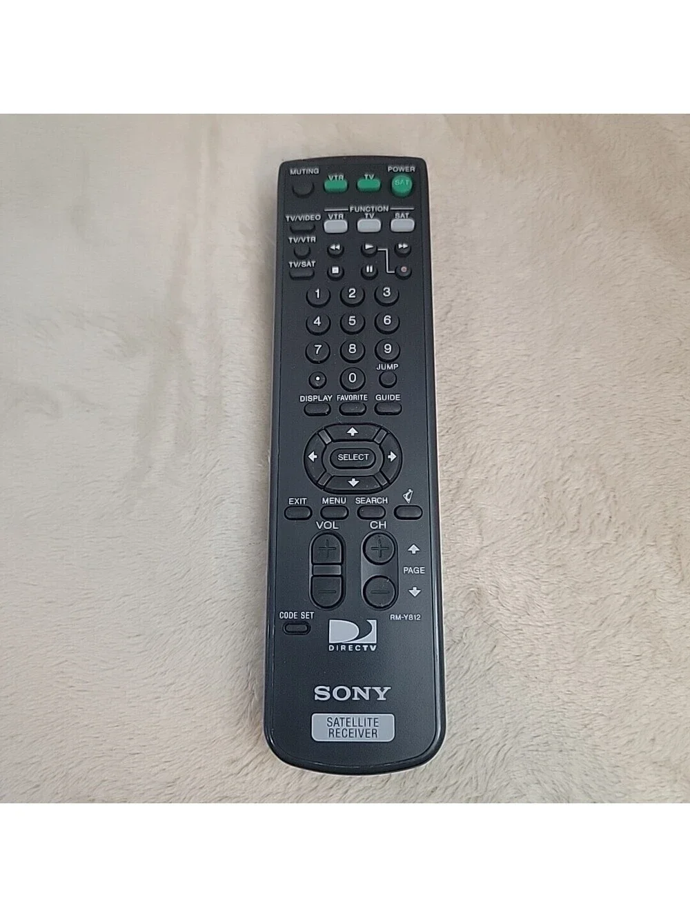 Sony RM-Y812 DirectTV Satellite Receiver Remote Control OEM Genuine Tested Black